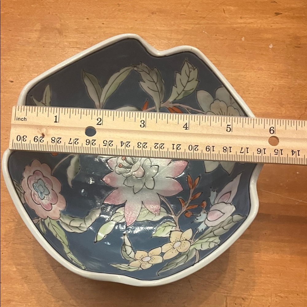 Artistic Floral Ceramic Bowl - Multicolor - Picture 3 of 4
